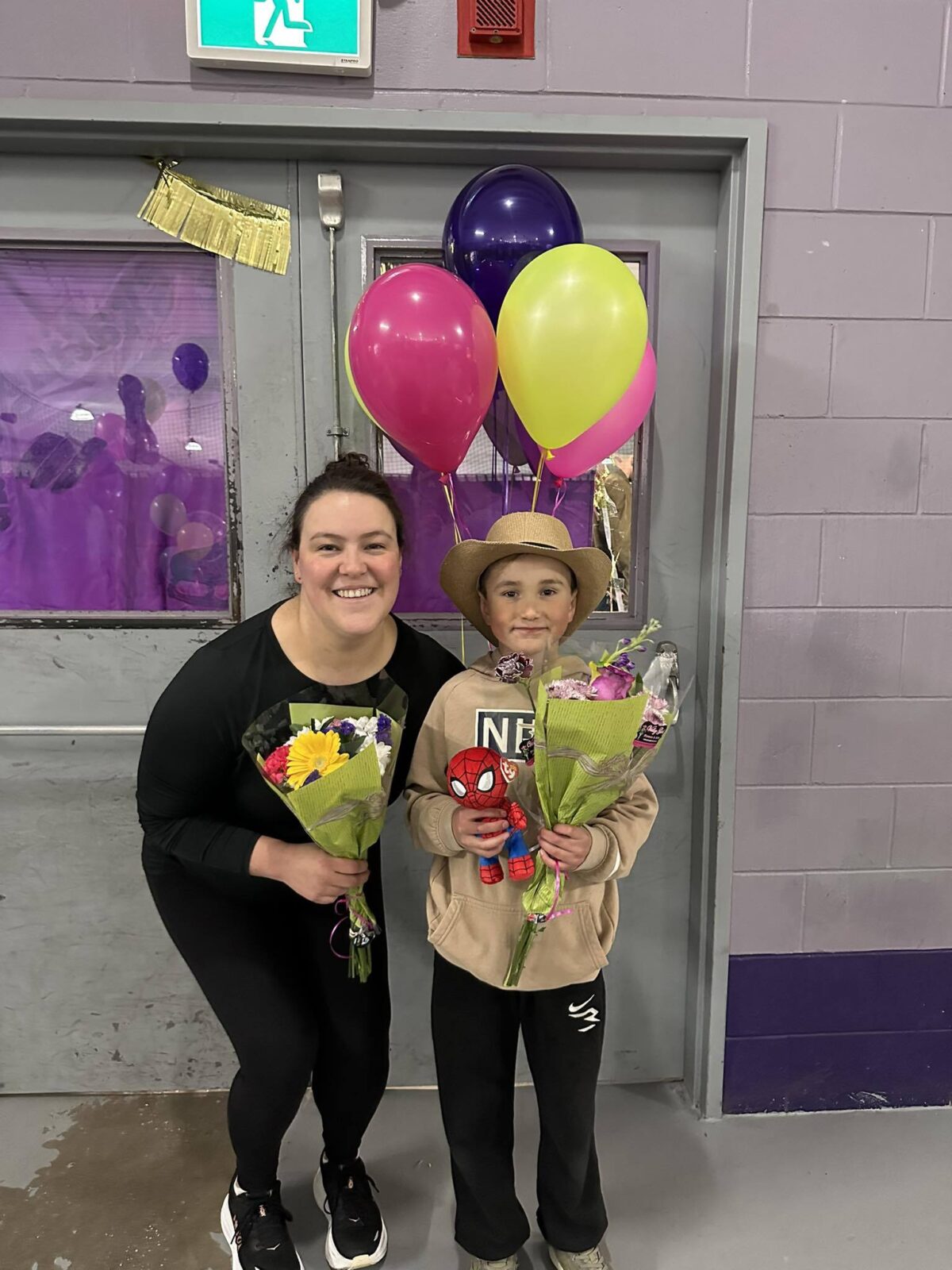 Kalem Diabo with his coach, Bethany Douglas