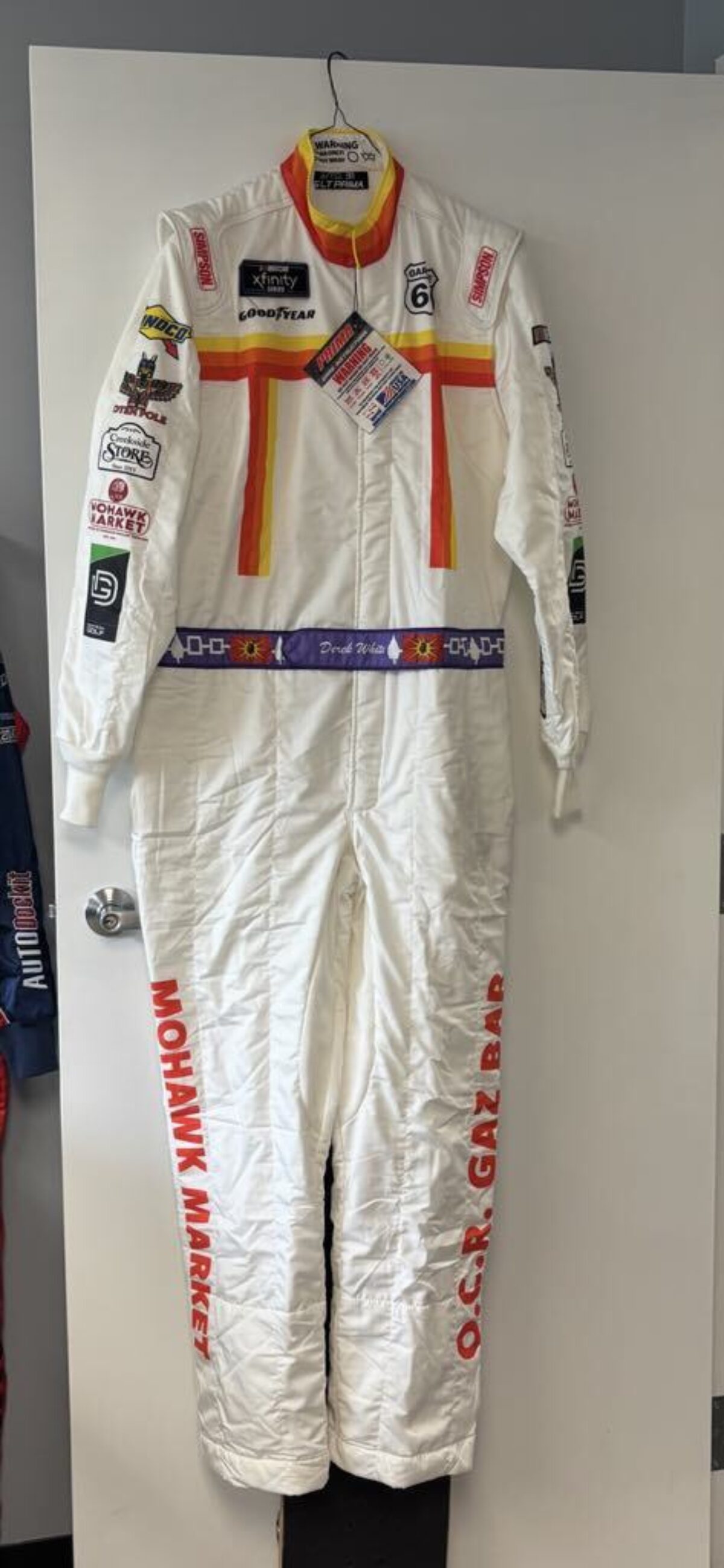 Derek White racing suit