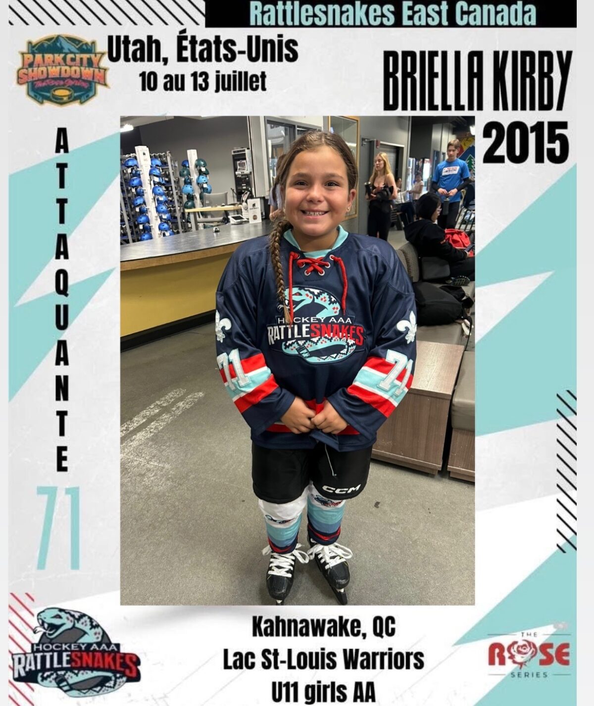 Briella Kirby taking the pose after the game.