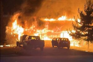 Home hit by a very strong fire