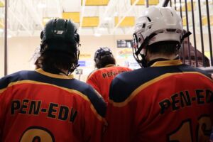 Players steping on the ice