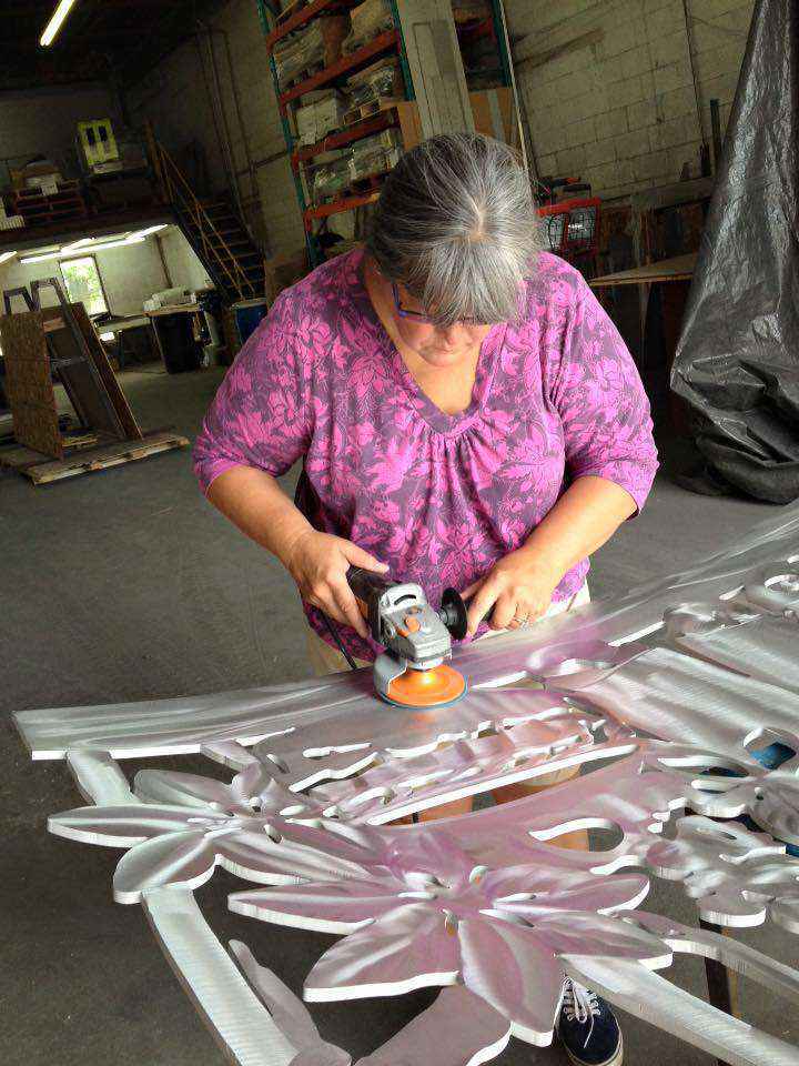 Owisokon Lahache spent six weeks during the summer working on the sculptures. (Courtesy Owisokon Lahache)
