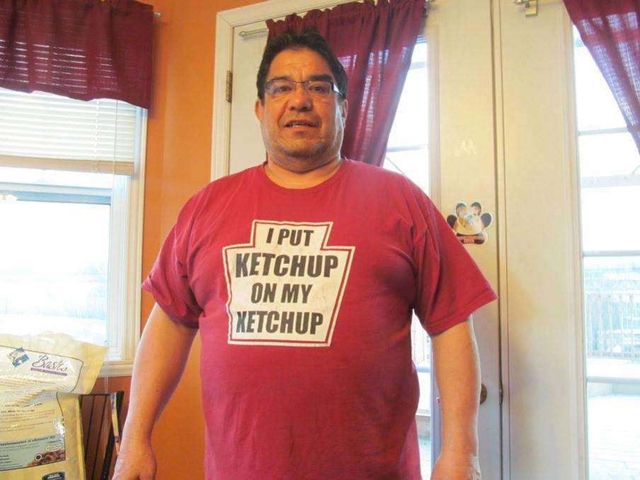 Timmy Norton likes ketchup on just about everything he eats, including meat pie during the holidays. (Courtesy Timmy Norton)
