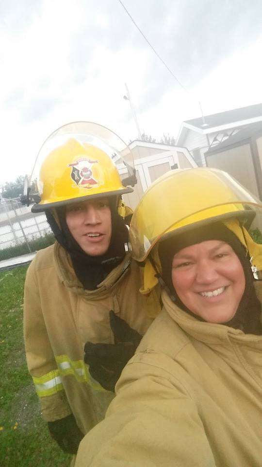 Mother-son duo Donna and Tyrone Metallic were among the dozen students from Listuguj and Gesgapegiag to receive training by Kahnawake Fire Brigade instructors. (Courtesy Donna Metallic)