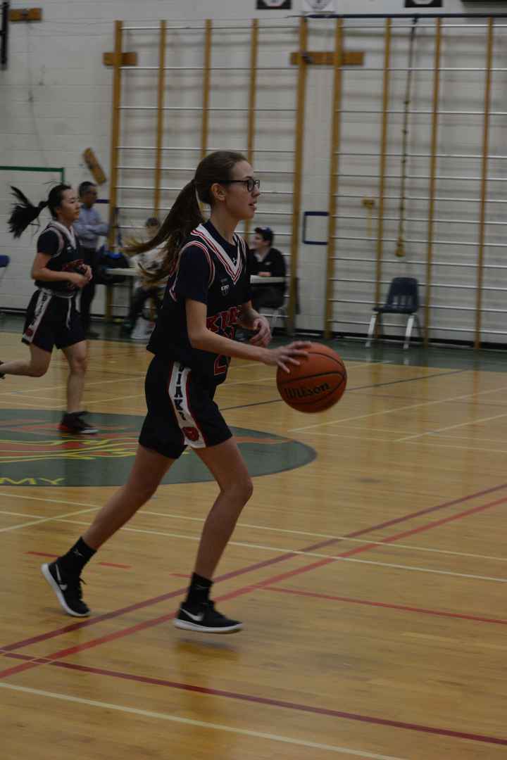 Melissa Stacey is evolving into a pure shooter, and nailed a key basket this week, breaking her out of a cold snap on the court. (Daniel J. Rowe, The Eastern Door)